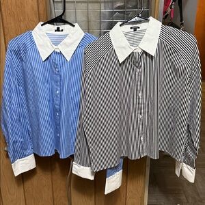 Blue and Black Striped Women’s 


Shirts